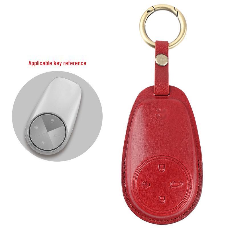 Premium Genuine Leather Key Case for NIO ES6/ES8/EC6/ET7 - Top Layer Cowhide Protective Cover