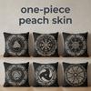 Viking Runes Compass Cushion Cover Peach Skin Norse Mythology Throw Pillowcase Black Celtic Knot Sofa Living Room Home Decor