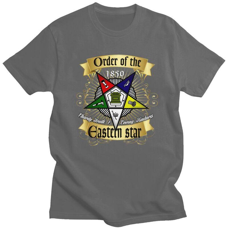 Custom Trendy OES Emblem Order Of The Eastern Star T Shirt Men Short Sleeves 100 Cotton Tshirt Tee Tops Streetwear Tshirt
