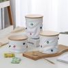 Creative Gemstone Inlaid Ceramic Sealed Jar with Lid, Household Candy Jar, Food Storage Container, Kitchen Storage Box