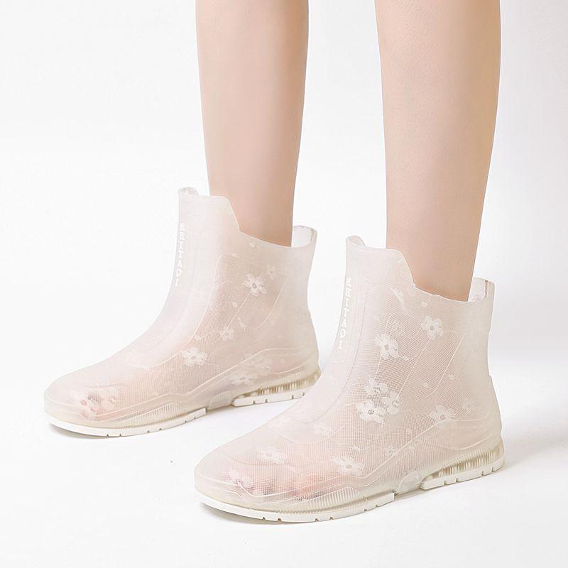 

Женские водонепроницаемые ботинки Jelly, нескользящие водонепроницаемые сапоги средней высоты, резиновые сапоги для кухни, мойки автомобиля, термообувь 40