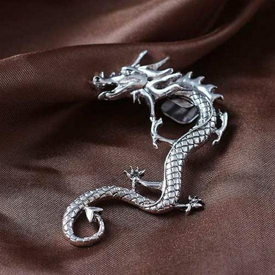 Retro Punk Dragon Ear Clip Earrings (Unisex, Non-Pierced)