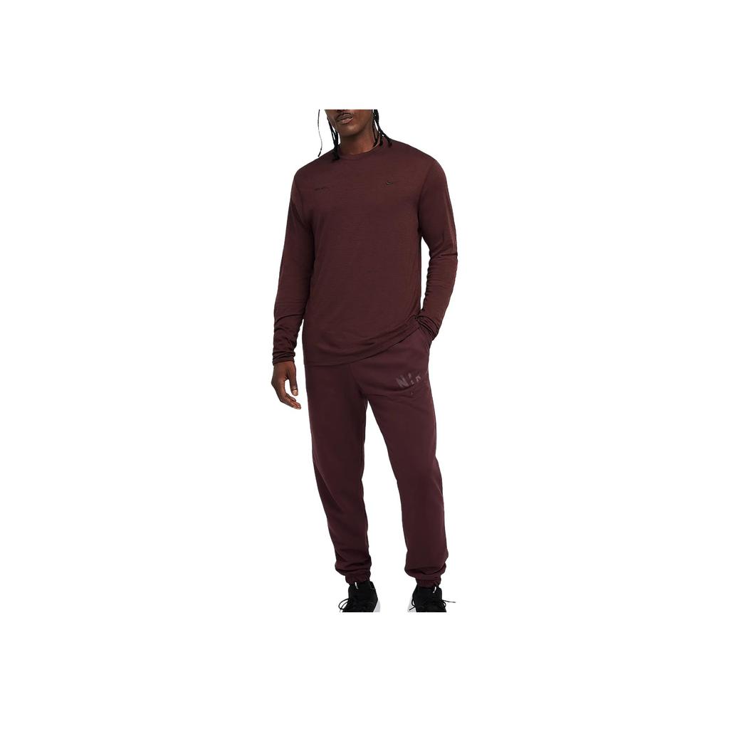 Nike Dri-FIT ADVA.P.S. FW24 Solid Comfortable Versatile Long Sleeve T-Shirt Men Tops Burgundy FZ0991-652