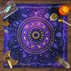 1pc Tarot Card Tablecloth, 12 Zodiac Astrology Altar Cloth, Fortune Astrology Prophecy Card Mat, Drop Board Game Tablecloth