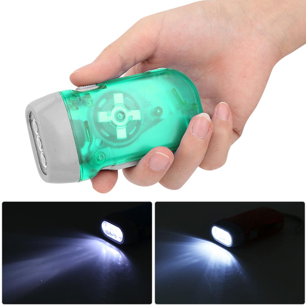 Emergency Hand Power Flashlight Outdoor Mini Manual Hand Crank Power LED Torch Emergency Flashlight Lamp