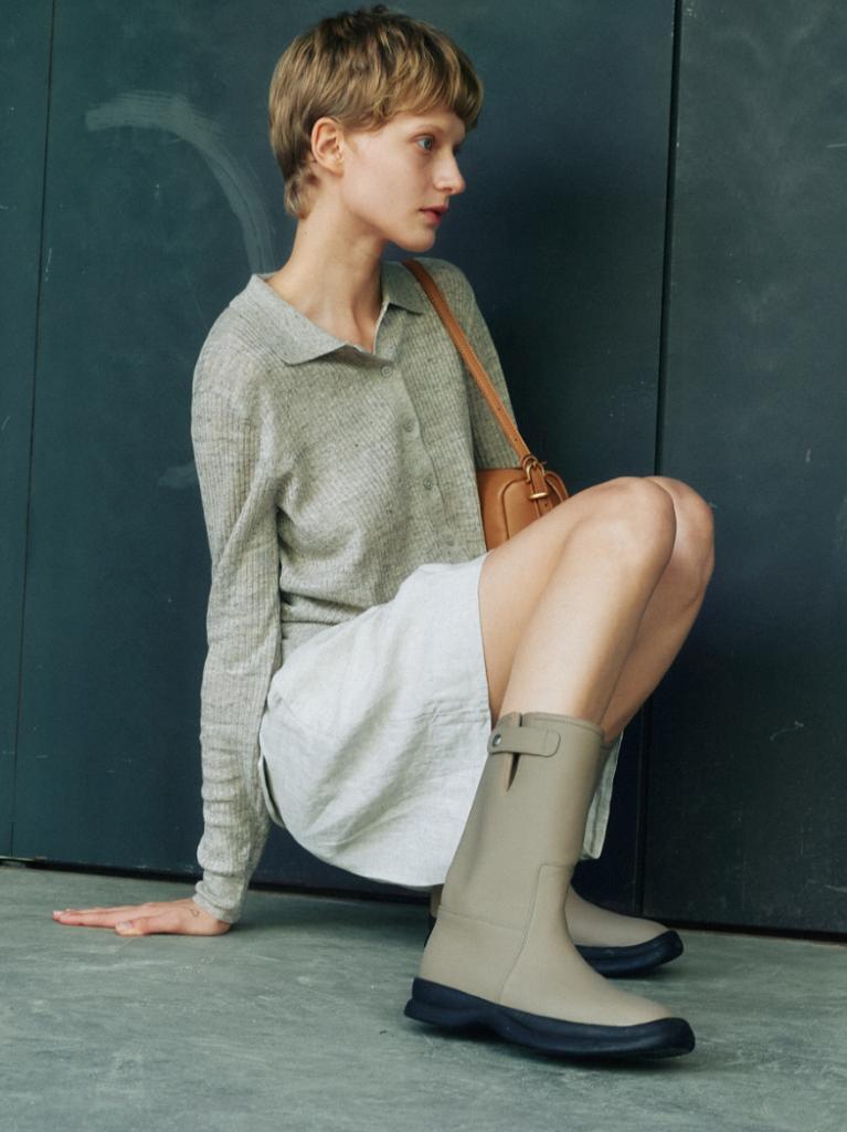 Komorebi Museum 2 Colors_Handmade Cup Sole Rain Wide Mid-Length Rain Boots I Km203-M