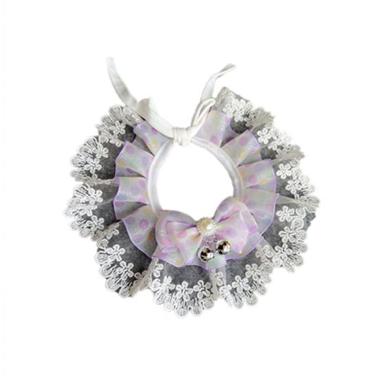 Speichel Handtuch Spitze Nähte Weiche Faux Perle Dekor Haustier Katze Hund Bowknot Halstuch