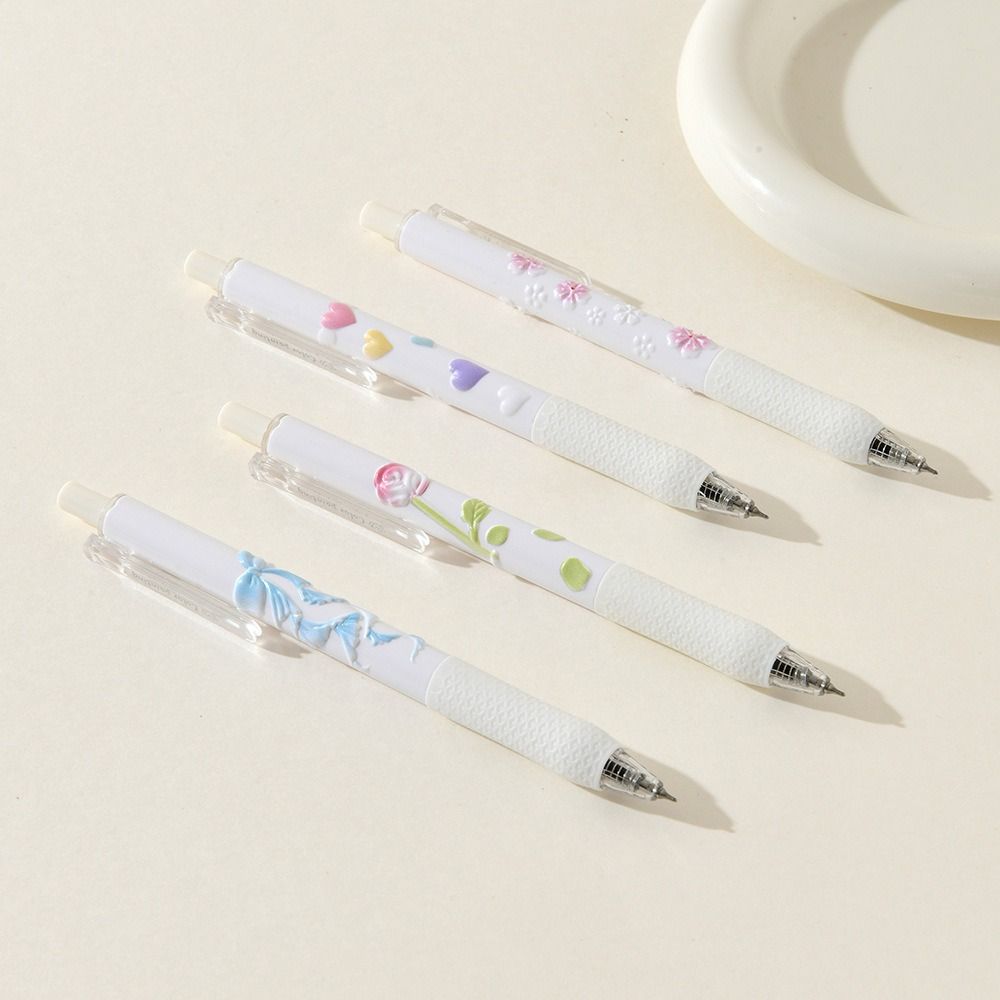 Full Needle Tube Writing Pen Black Pressing Pen Bows Gel Pen  Daily Use