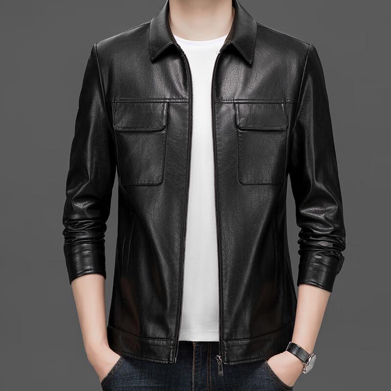 Men's Lambskin Casual Lapel Leather Jacket