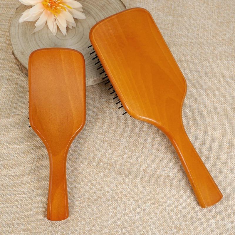 Wooden Paddle Hair Brush Set - Scalp Massage, Anti - Static Detangling, for All Hair Types, Daily Styling & Grooming