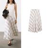 MD Summer Women's French Style Artsy Romantic Gentle Draping Effect Plaid Mid Length Long Length Skirt 5238595