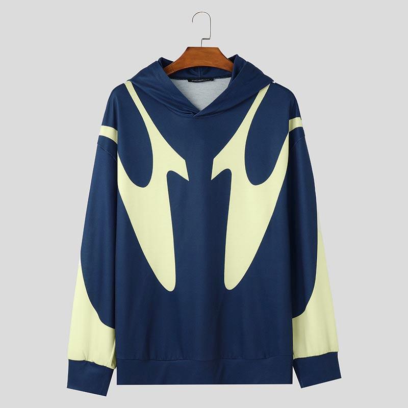 

INCERUN Мужские толстовки с длинным рукавом, повседневные толстовки с капюшоном и принтом бежевый