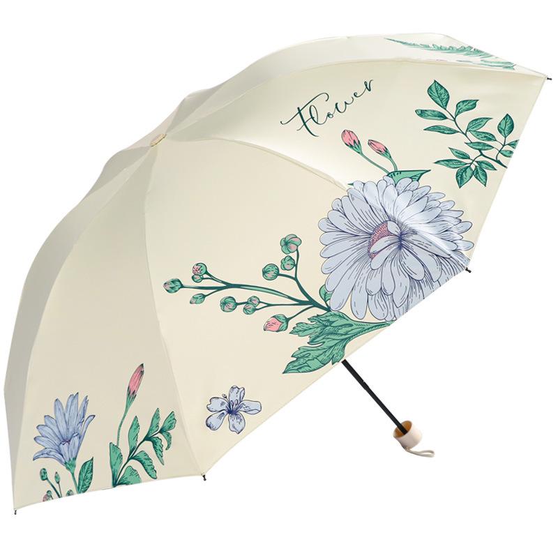 Sunscreen and UV resistant umbrella, suitable for both sunny and rainy weather, compact and portable folding sunshade for girls