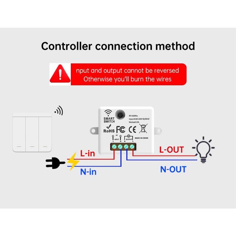 Drahtloser Lichtschalter 433MHz Fernbedienung 1/2/3fach Schalter Wand Smart Beleuchtungsschalter 10A 110V 220V Für LED Licht Lampe Smart Home Zubehör