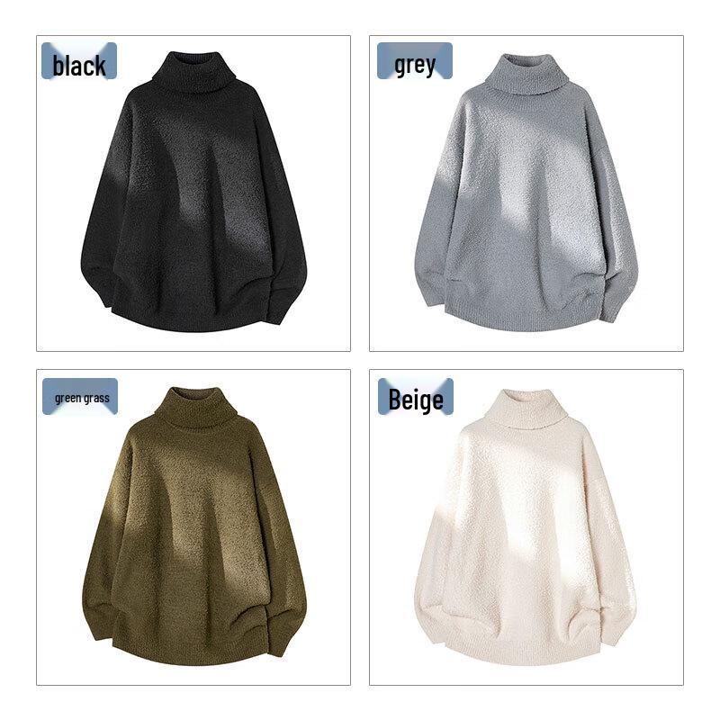 JEANSWEST Men's Thickened Turtleneck Knit Sweater