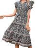 Elegante Vestito Bodycon Sexy da Donna per Donne Estate 2022 Manica Corta Floreale Maxi Abiti Donna Vestito Femme Signora Vestidos Mujer