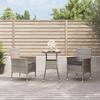 Vidaxl 3-Cz. Conjunto de Móveis de Jardim com Almofadas, Cinza, Polirattan