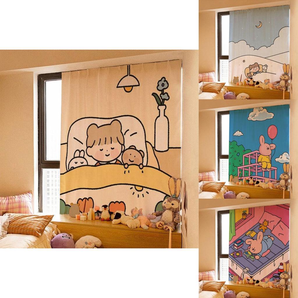 Cortina Elegante de Velcro para Janela para Decoração de Casa e Quarto Poliéster Macio e Respirável