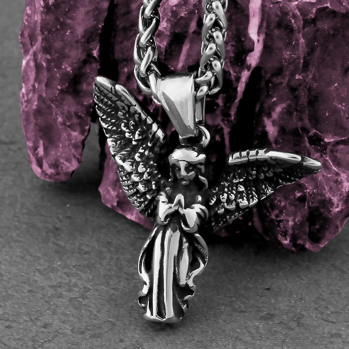 

Классическое винтажное ожерелье «Ангел Мария» для мужчин и женщин, кулон-амулет с религиозными убеждениями, модное ожерелье в стиле хип-хоп, ювелирные изделия, подарок, оптовая продажа