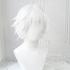 Anime Kaneki Ken Cosplay Wigs Short White Fluffy Wigs Eye Patch Heat Resistant Synthetic Hair Party Role Play