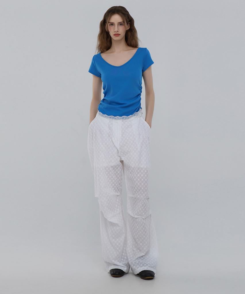 CHICKS Punched Parachute Pants White