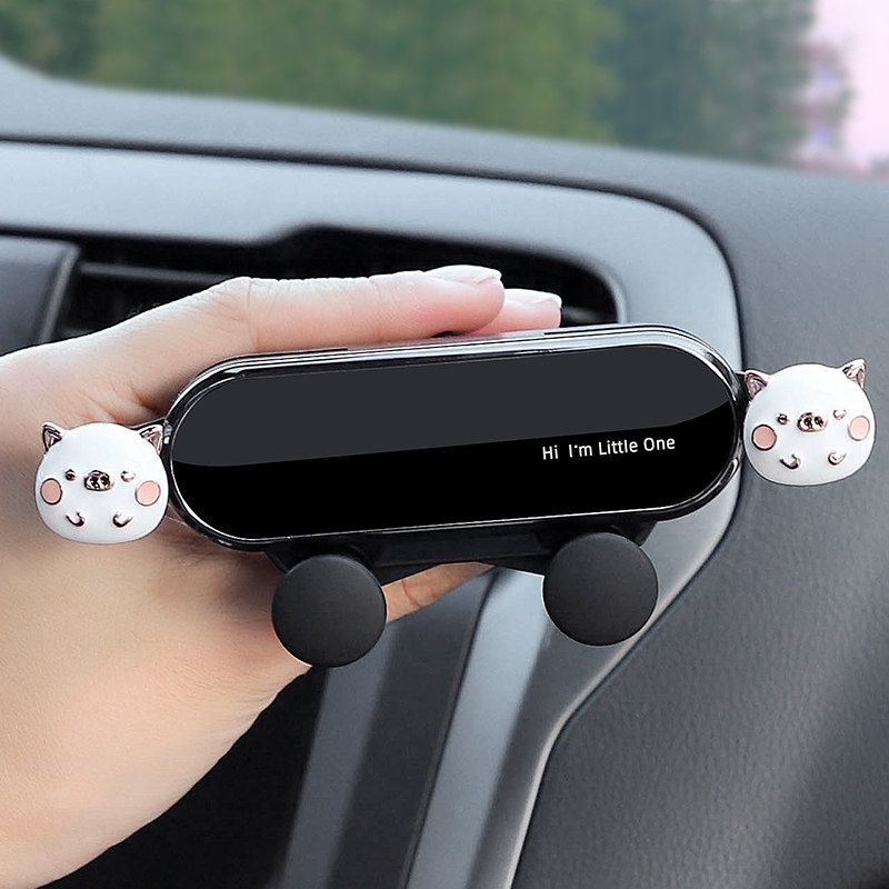 Cute Goddess-Style Car Phone Holder for Air Vent, Dedicated for In-Car Navigation Support Piggy [Mirror Style]