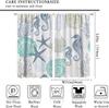 Coastal Window Curtains Nautical Beach Beach Sea Starfish Seashell Curtain for Living Room   Bedroom 2 Panels Set   42W x 45L inch