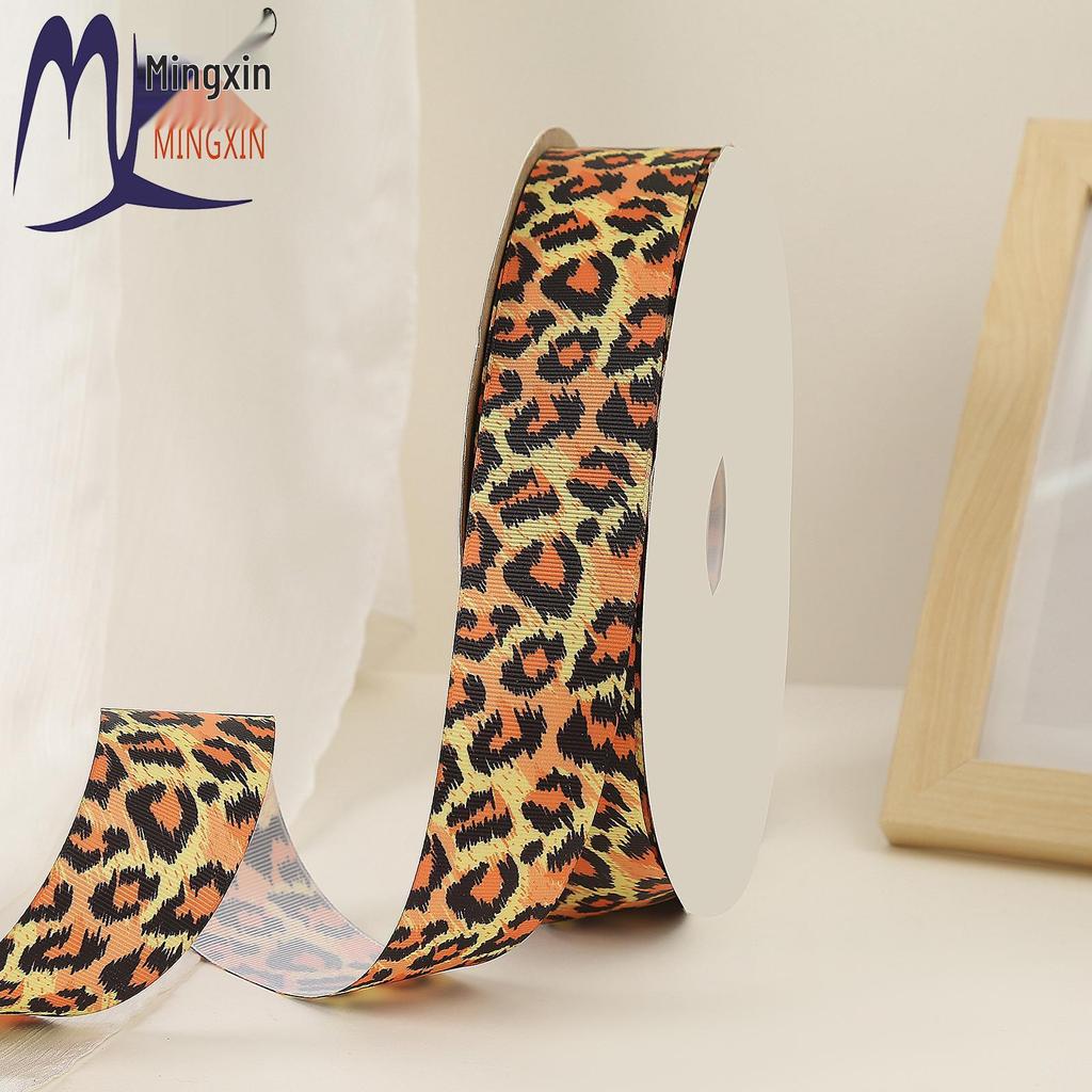 European & American Trend Leopard Print Letter Polyester Ribbed Edge Ribbon - Colorful Clothing & Home Textile Ribbon