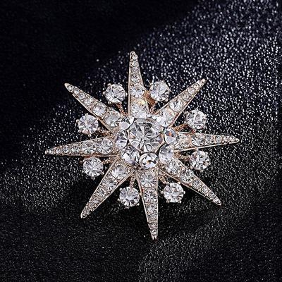 The Same Brooch Temperament Sense Suit Octagram Corsage Anti-Light Pin Ins Tide Accessories