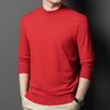 Pull en maille à manches longues et col semi-montant style coréen pour homme