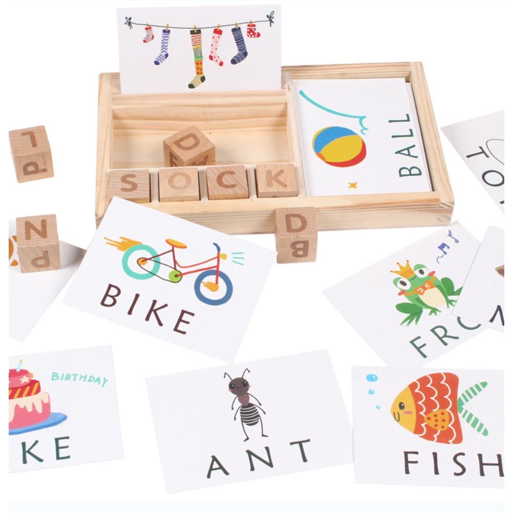 Divertente gioco di battaglia di spelling in legno PK 26 lettere inglesi abbinamento cognitivo blocchi da costruzione puzzle giocattolo