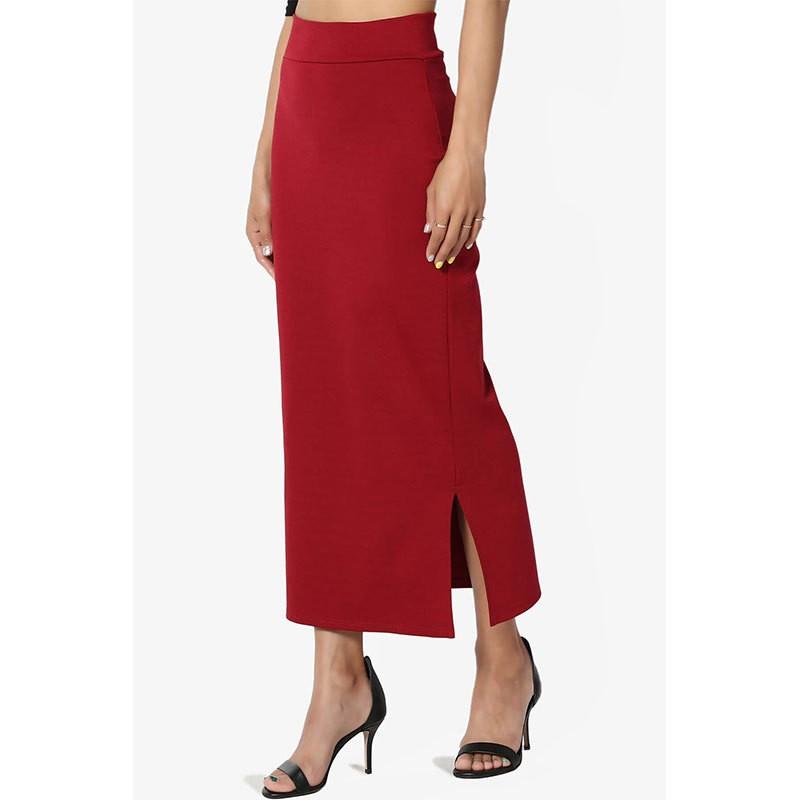 Women's Skirt Solid Color Hip Skirt Slit Long Skirt