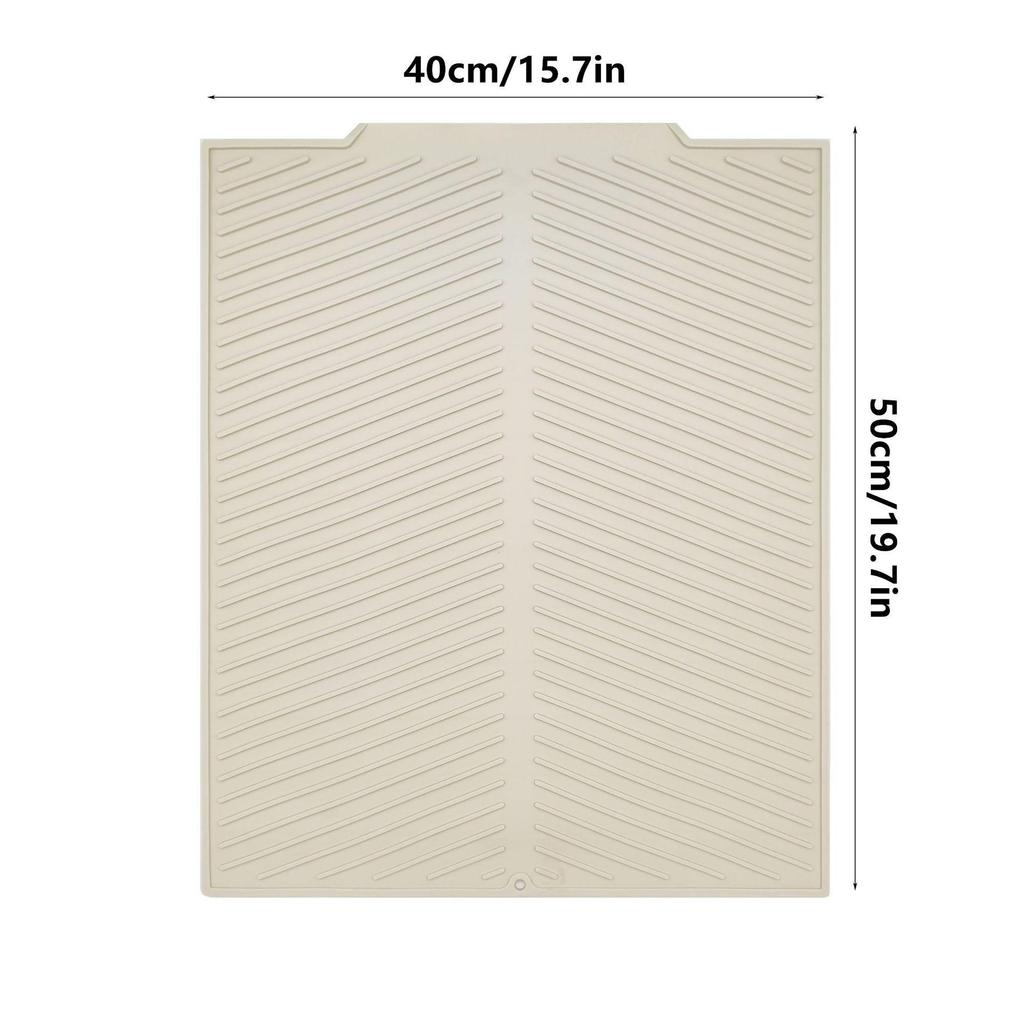 Large Silicone Striped Draining Mat - Minimalist Square Picnic Bar Pad