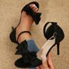 Fashion New Sweet Bow-tied Summer Sandals Shoes for Women Fashion Pink Red White Heels Flip Flops Wedding Party Shoes Female Large Size