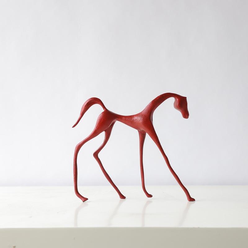 Kunstpferd-Ornamente Kreative Minimalistische Geometrische Pferdestatuetten Wohnzimmer Abstrakte Raumdekoration Aluminiumlegierungsskulpturen Geschenk