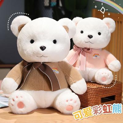 Cute Rainbow Bear Doll Plush Toy To Sleep With, Hug Bear Doll, Rag Doll Children'S Birthday Gift For Girlfriend