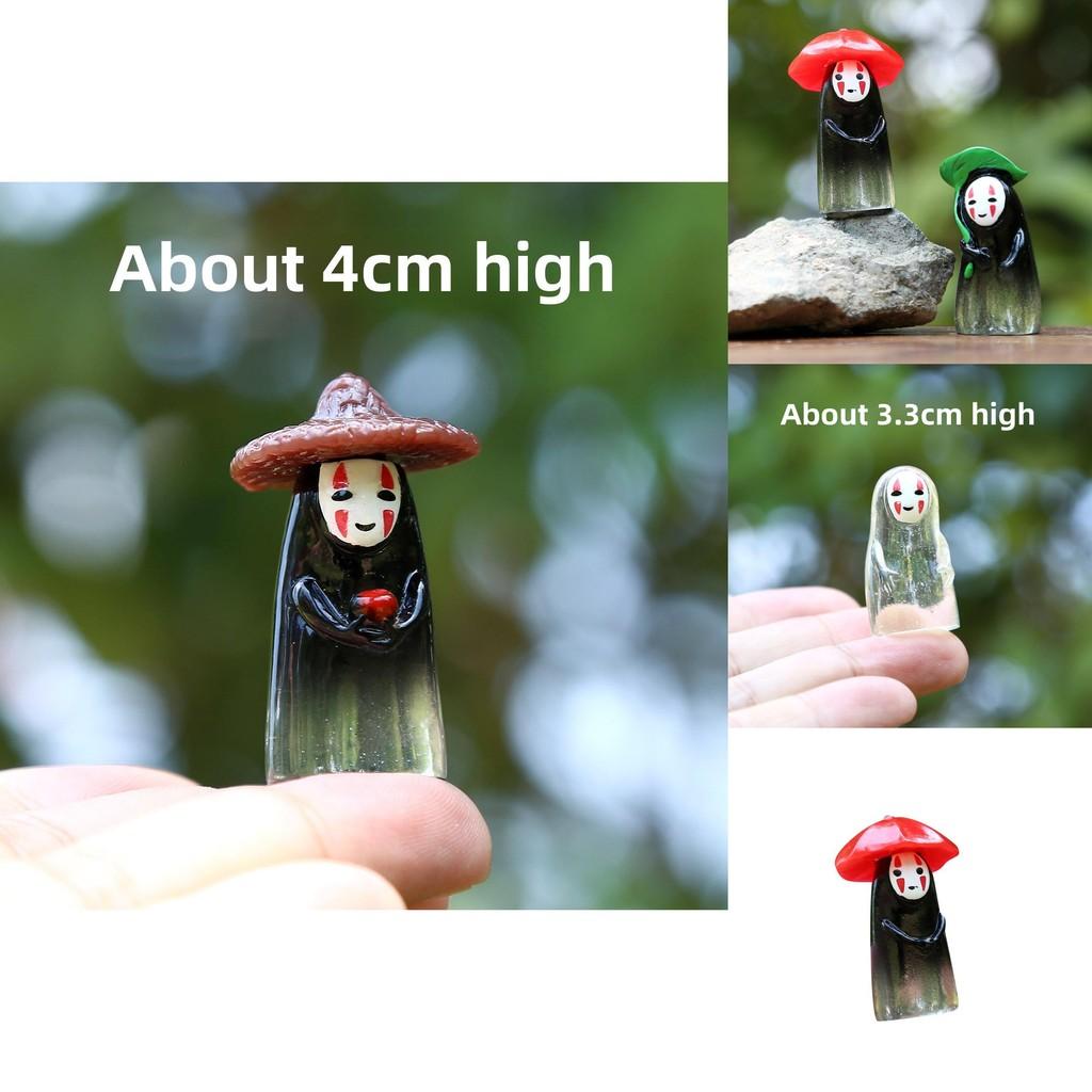 No Face Man Holding Umbrella Sitting Posture Hat Mini Model Desktop Ornament For Kids And Collectors