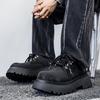 Autumn British Style Casual Business Dress Leather Shoes Sports Heightening Black Big Head Derby Shoes