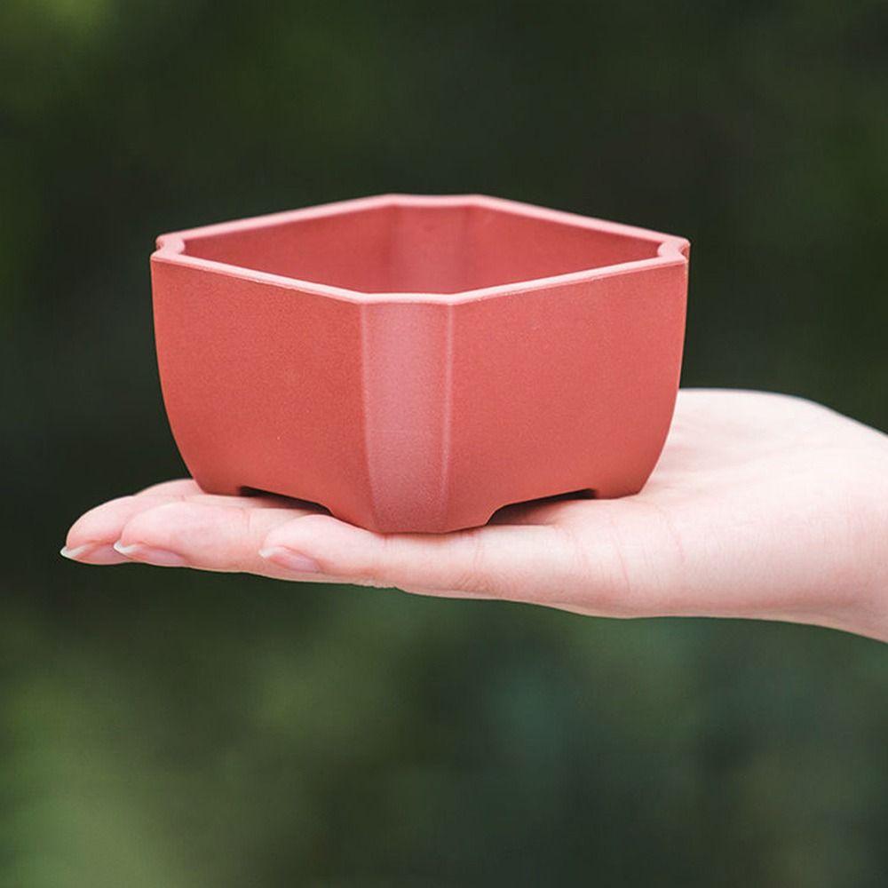Durable Thick Flower Pot Imitation Purple Clay Bonsai Succulent Basin Simple Plant Bowl  Home