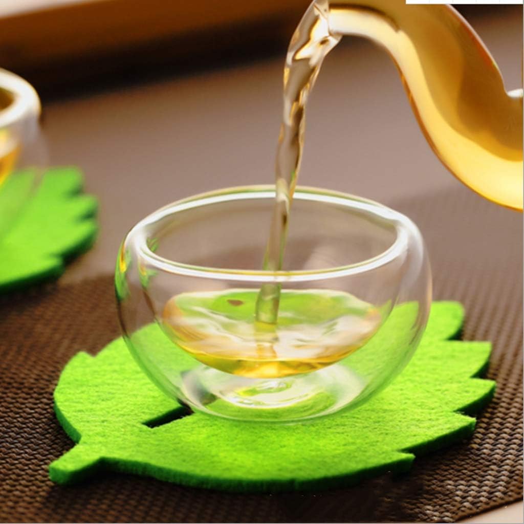 2 Pieces Glass Tea Set Double Cup fit for Using at Home Office Coffee Shop Hotel Etc