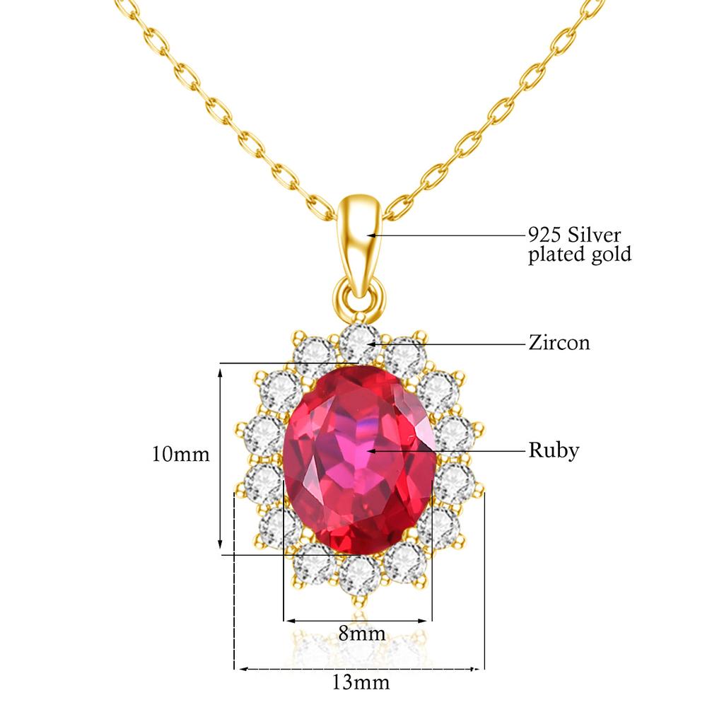 Cheap Custom Jewelry Any Ruby Gemstone Women 925 Sterling Silver 24k