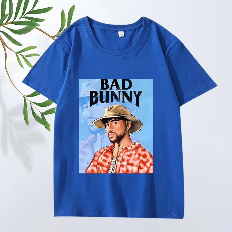 Bad Bunny Módní Klasické Grafické Tričko Muži Ženy Nadměrné 100% Bavlna Streetwear Cool Krátký Rukáv Letní Potisk Unisex Topy