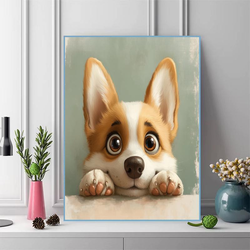 Cute Corgi Pattern  3pcs 100% Round Full Drill 5D DIY Diamond Painting Embroidery Cross Stitch Rhinestone Décor