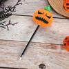 Smooth Writing Pens Halloween Pumpkin Gel Ink Pen, 0.7mm Rollerball Pen with Plush Pumpkin, Ergonomic Ballpoint Novelty Black for Party Favors,