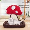Warm Mushroom Cat Bed & Scratching Board - Winter Insulated, Bite-Resistant Pet Nest