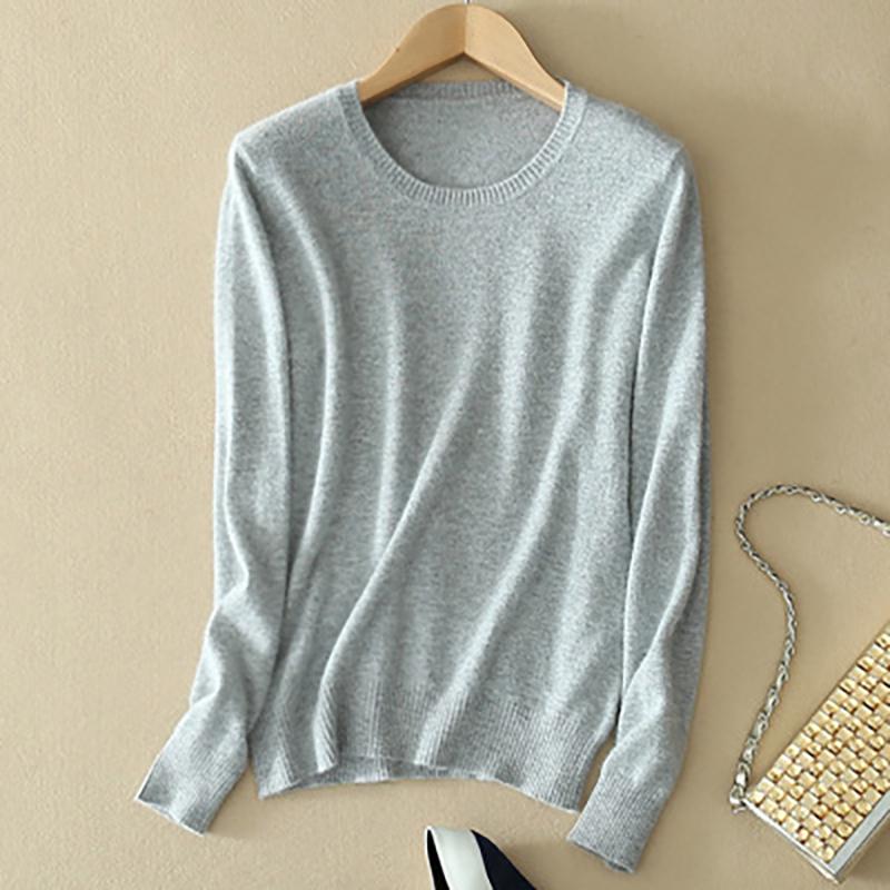 Soft Cashmere Sweaters Long Sleeve Pullovers for Women Autumn Winter Solid Color Knitwear O-Neck Wool Knitted Brand Tops Jumpers