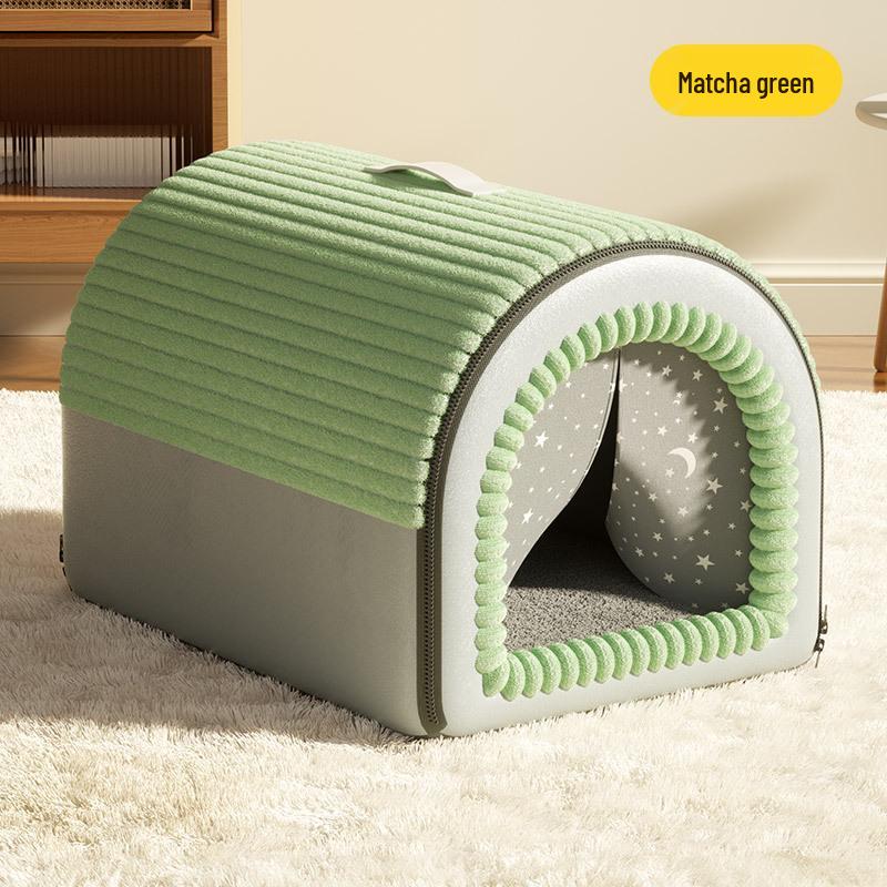 All-Season Warm Dog House: Enclosed, Detachable & Washable Nest for Small & Large Dogs