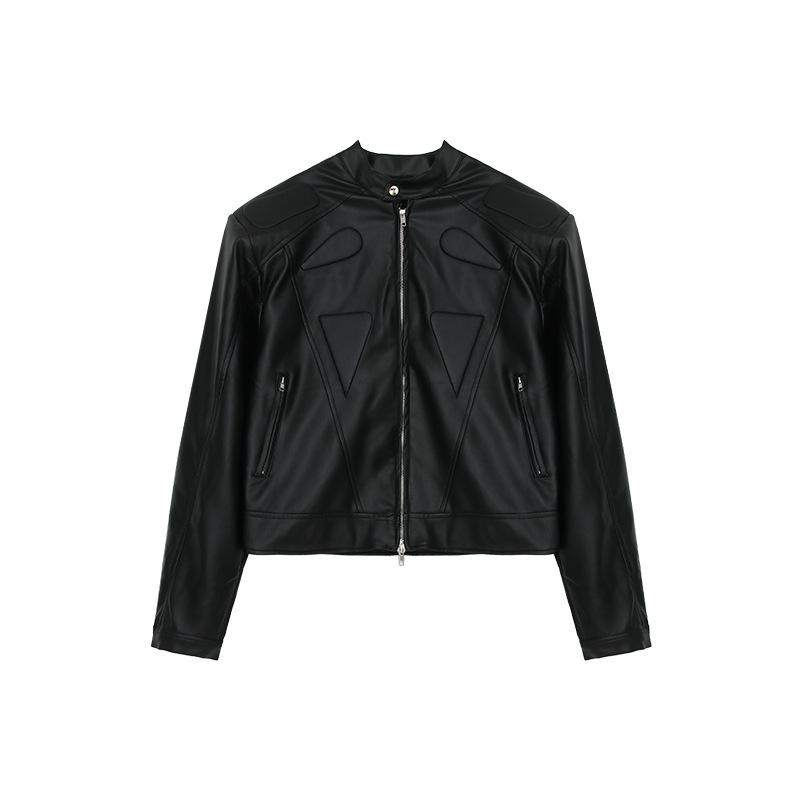 Unisex High-End Motorcycle Jacket: Spring & Autumn American Street Style with Padded Shoulders