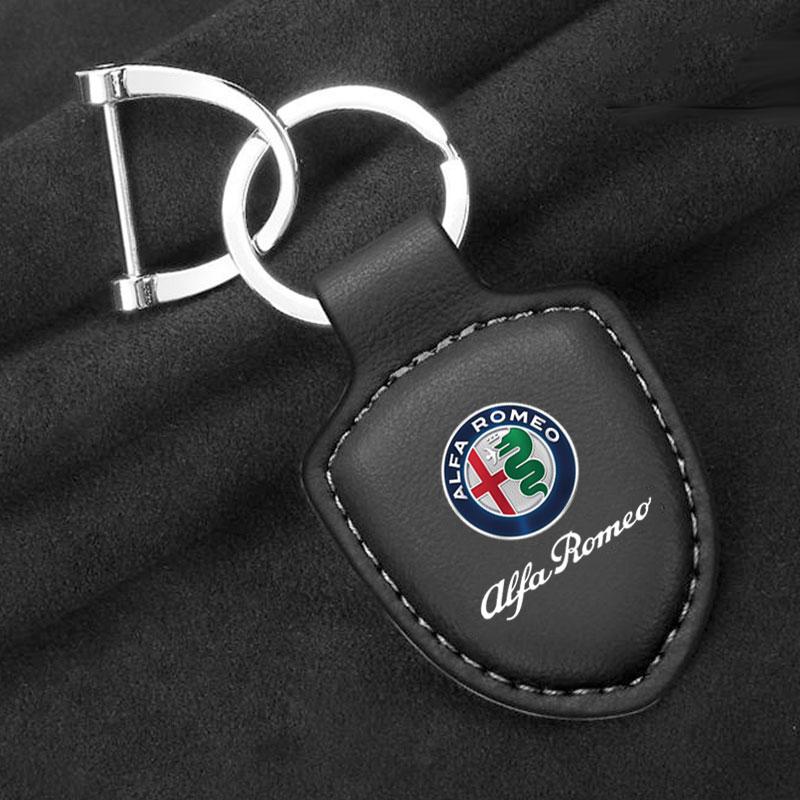 

Автомобильные наклейки Для Alfa Romeo Автомобильный кожаный брелок Щит Тип 3D Эмблема Брелок Для Alfa Romeo giulia stelvio giulietta 159 147