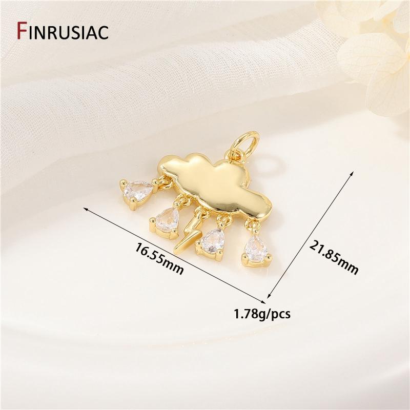 Ottone placcato oro 14K Zircone Nuvola/Sole Ciondoli per Donne Gioielli Pendenti Materiali per la Creazione Fai da Te Accessori per Collane Braccialetti